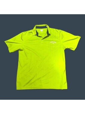 Callaway Mens XL Lime Green Polo Golf Athletic Shirt READ